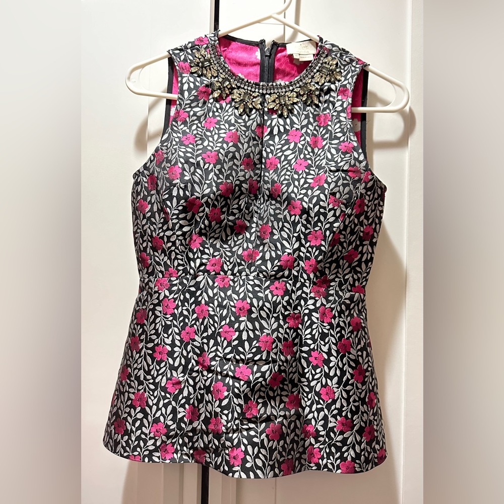 Kate Spade Floral park jacquard top